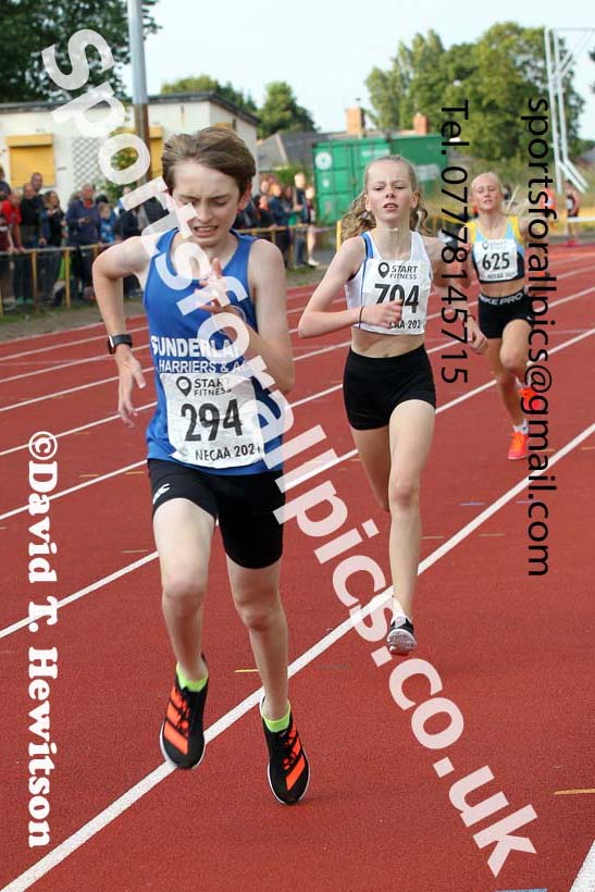 800 metres, 2021 North East Grand Prix 6, Monkton, Wednesday, August 4th. Photo: David T. Hewitson/Sports for All Pics